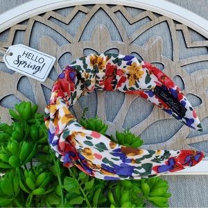 White floral headband